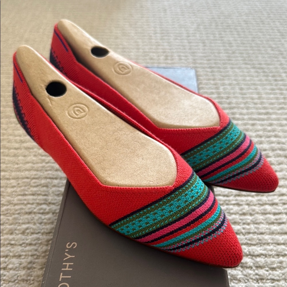 Rothy’s Rare Merino Blaze Ribbon Stripe Flats NIB